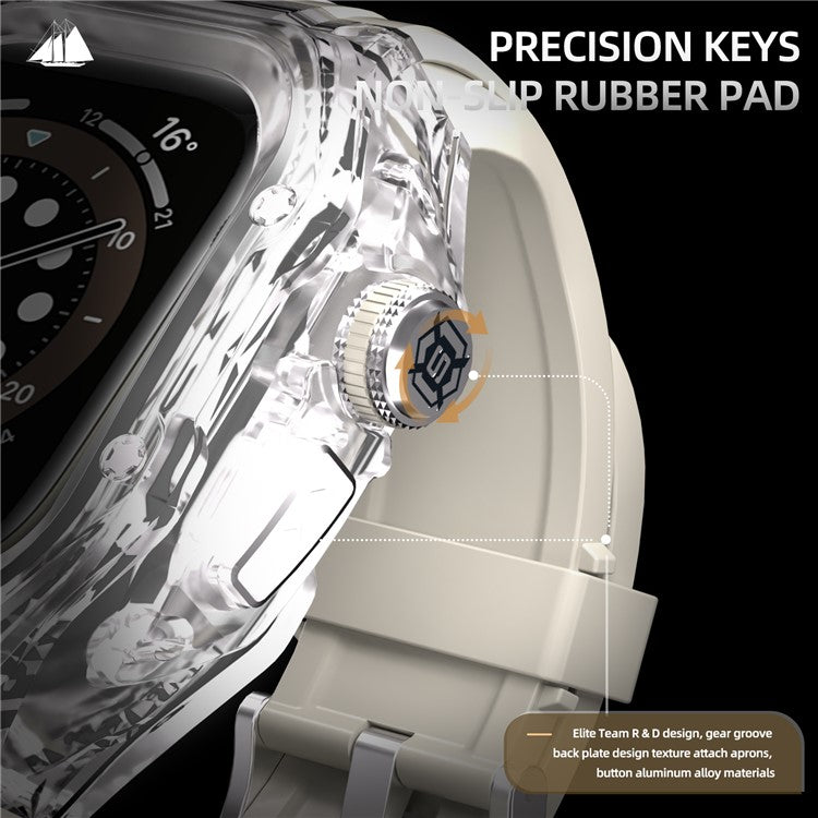 SHELLBOX For Apple Watch Ultra 49mm / Ultra 2 49mm PC Watch Protective Case with Strap - White