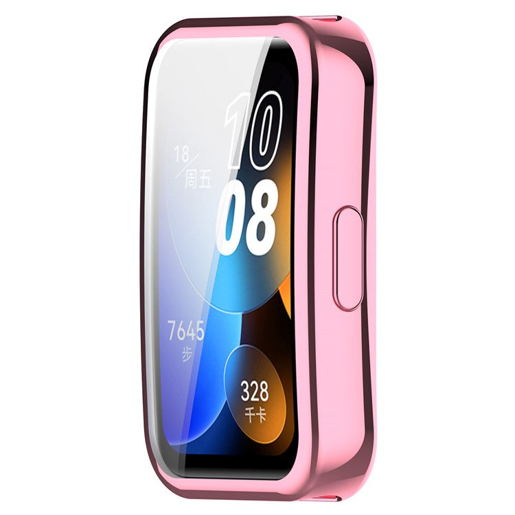 For Huawei Band 9 / 9 NFC / 8 / 8 NFC TPU Watch Protective Case Electroplating Full Coverage Shell - Pink