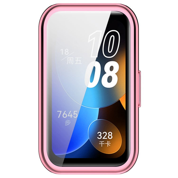 For Huawei Band 9 / 9 NFC / 8 / 8 NFC TPU Watch Protective Case Electroplating Full Coverage Shell - Pink