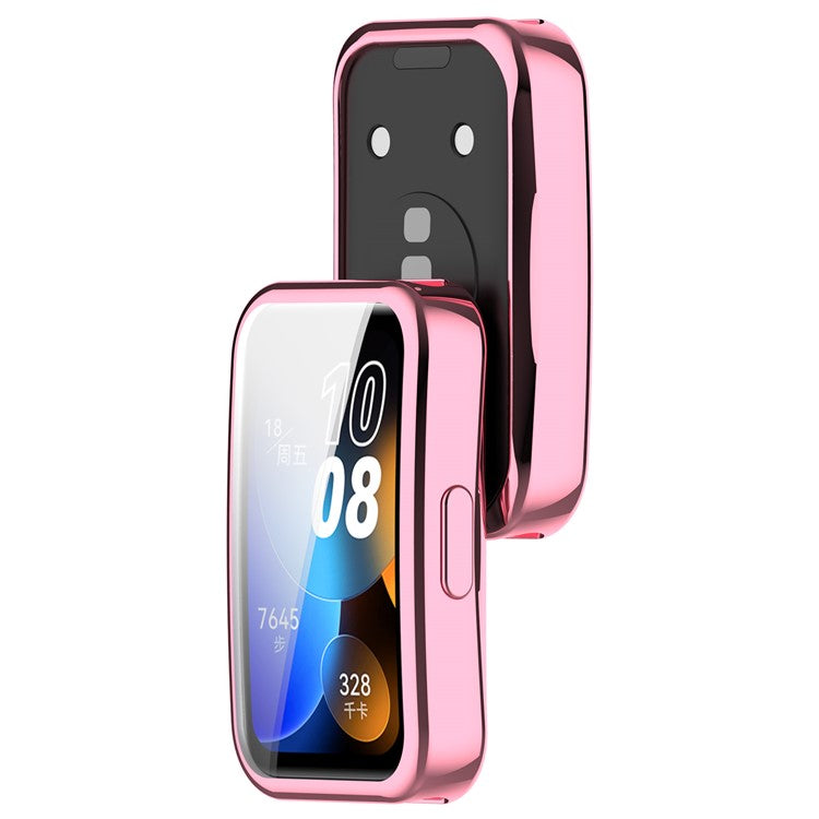 For Huawei Band 9 / 9 NFC / 8 / 8 NFC TPU Watch Protective Case Electroplating Full Coverage Shell - Pink