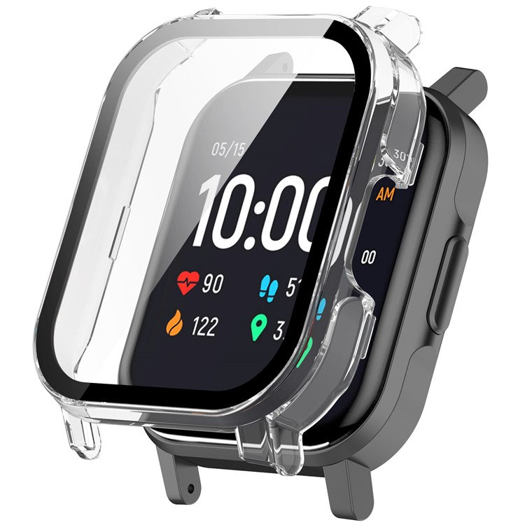 For Haylou Smart Watch 2 LS02 Anti-drop PC Watch Case with Built-in Tempered Glass Film - Transparent