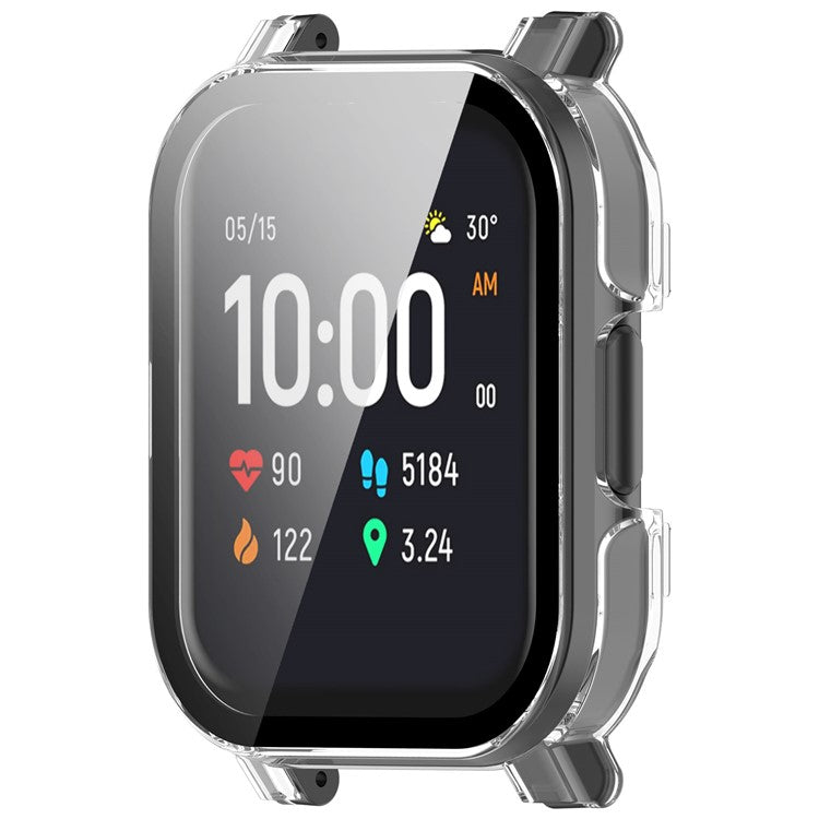 For Haylou Smart Watch 2 LS02 Anti-drop PC Watch Case with Built-in Tempered Glass Film - Transparent