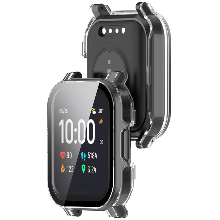 For Haylou Smart Watch 2 LS02 Anti-drop PC Watch Case with Built-in Tempered Glass Film - Transparent