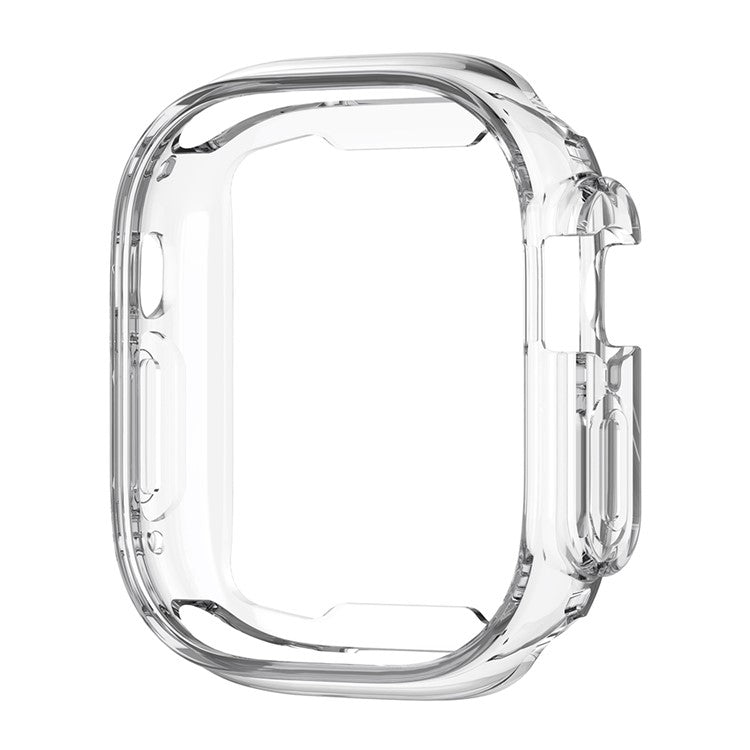 For Apple Watch Ultra / Ultra 2 49mm Electroplating TPU Watch Case Hollow Anti-drop Frame - Transparent