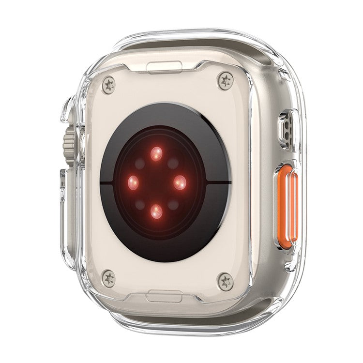 For Apple Watch Ultra / Ultra 2 49mm Electroplating TPU Watch Case Hollow Anti-drop Frame - Transparent