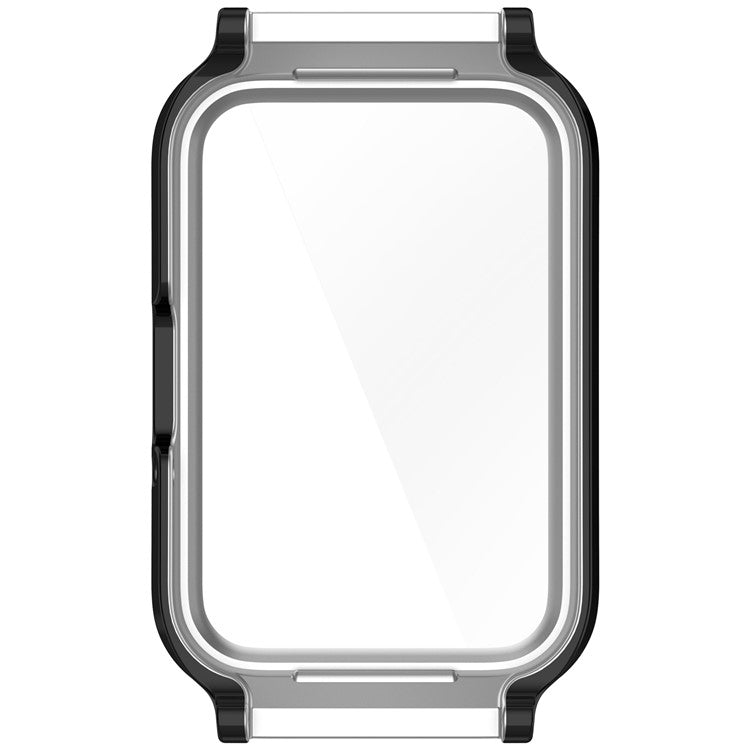 Watch Case for Samsung Galaxy Fit3 Rhinestone Decor PC Cover with Tempered Glass Screen Film - Electroplated Black