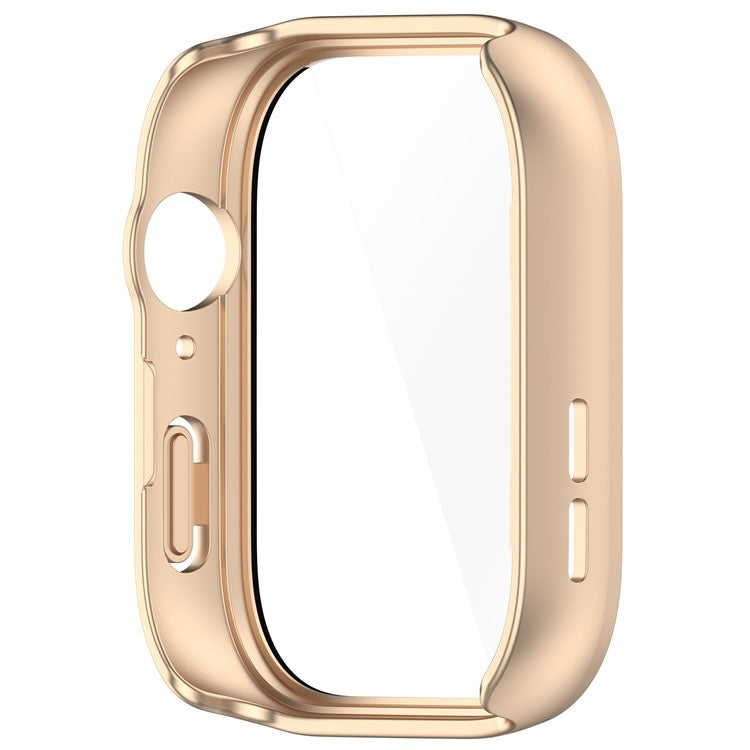 For Huawei Watch Fit 3 Watch Case PC Frame with Tempered Glass Screen Protector - Matte Gold