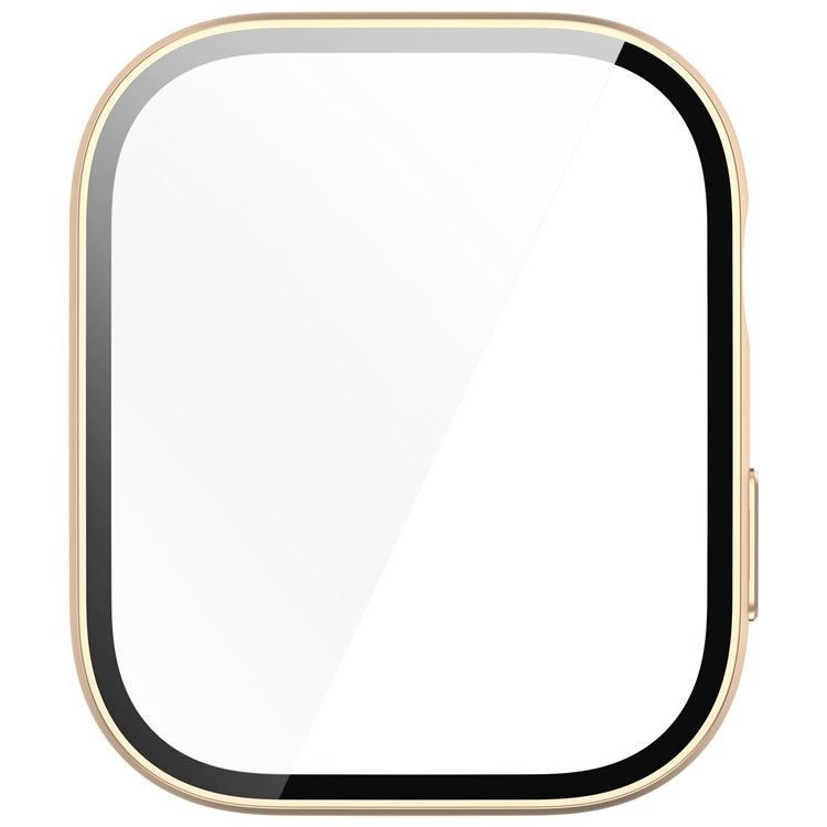 For Huawei Watch Fit 3 Watch Case PC Frame with Tempered Glass Screen Protector - Matte Gold