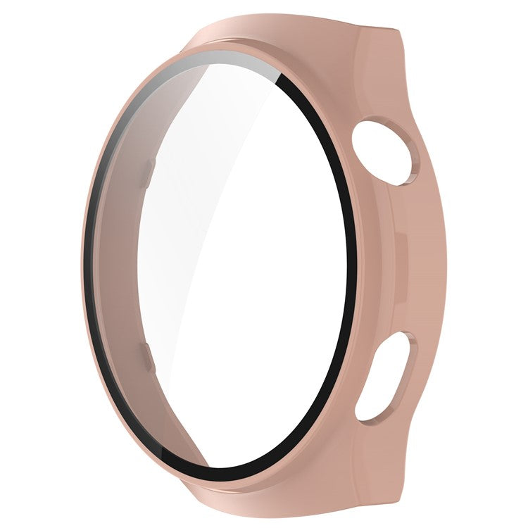 For Huawei Watch 4 Pro Space Edition Smartwatch PC Frame Case with Curved Tempered Glass Screen Film - Pink