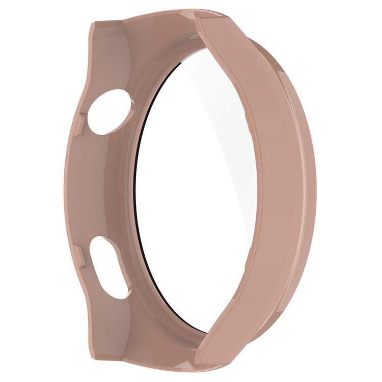 For Huawei Watch 4 Pro Space Edition Smartwatch PC Frame Case with Curved Tempered Glass Screen Film - Pink