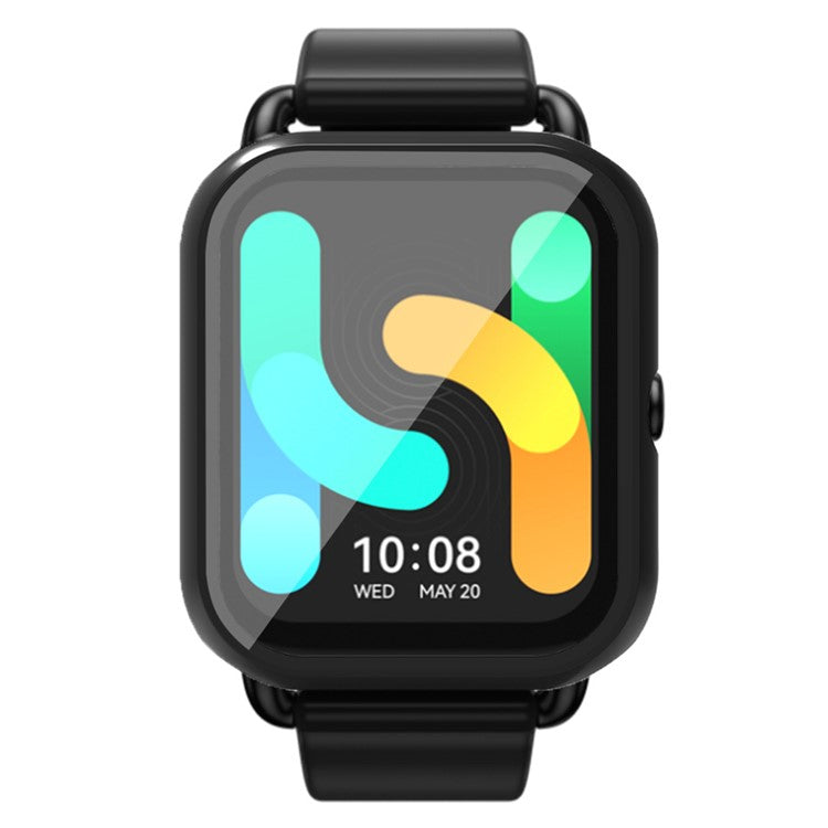 For Haylou GST Lite(LS13) / GST(LS09B) Case Hard PC Watch Case Cover with Screen Protector - Black
