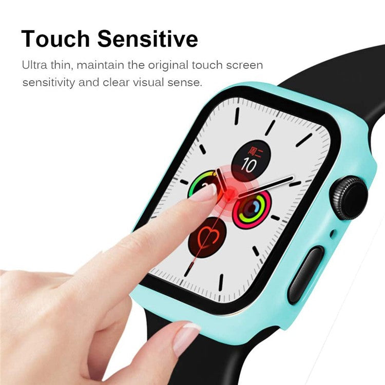 2-in-1 Frame PC + Tempered Glass Protector Watch Case for Apple Watch Series 3/2/1 42mm - Baby Blue