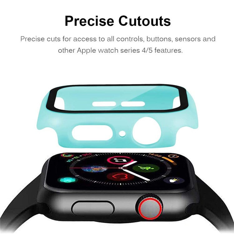 2-in-1 Frame PC + Tempered Glass Protector Watch Case for Apple Watch Series 3/2/1 42mm - Baby Blue