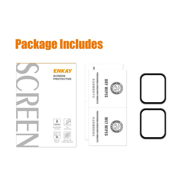 2Pcs / Pack HAT PRINCE 3D Full Size PET Curved Hot Bending HD Screen Protector for Apple Watch Series SE (2023) / SE (2022) / SE / 6 / 5 / 4 40mm - Black