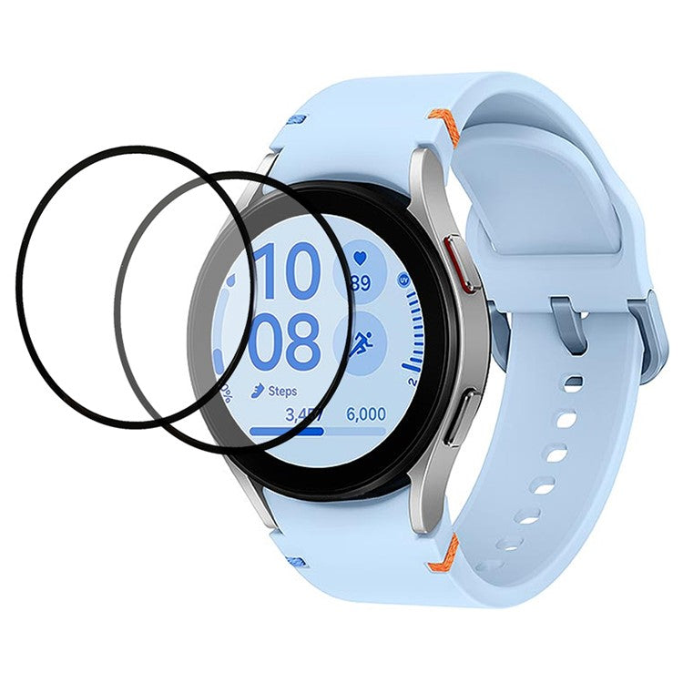 2Pcs For Samsung Galaxy Watch FE 40mm Tempered Glass Screen Protector Silk Printing Black Edge