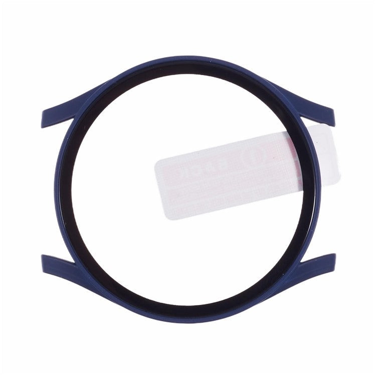 For Samsung Galaxy Watch7 44mm Watch Case Hard PC Cover with Tempered Glass Screen Film - Dark Blue