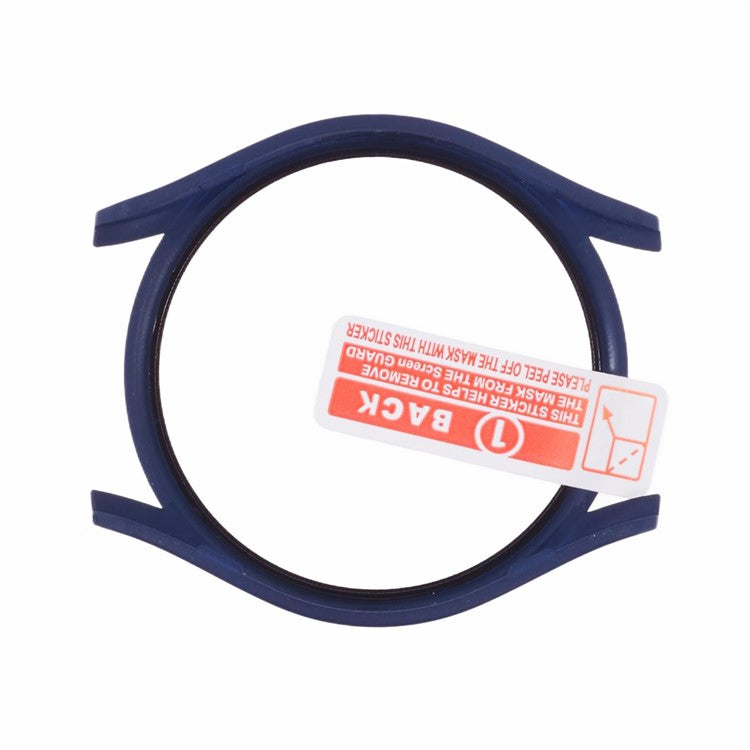 For Samsung Galaxy Watch7 44mm Watch Case Hard PC Cover with Tempered Glass Screen Film - Dark Blue