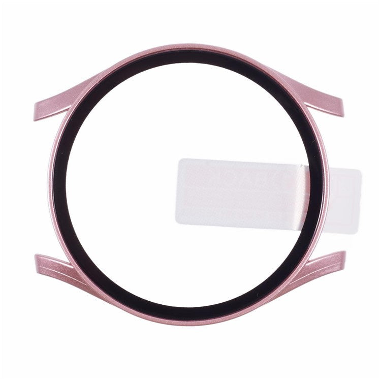 For Samsung Galaxy Watch7 40mm Watch Case Hard PC Cover with Tempered Glass Screen Film - Rose Gold
