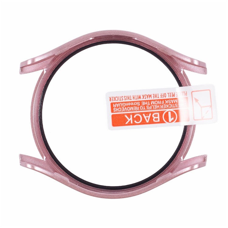 For Samsung Galaxy Watch7 40mm Watch Case Hard PC Cover with Tempered Glass Screen Film - Rose Gold