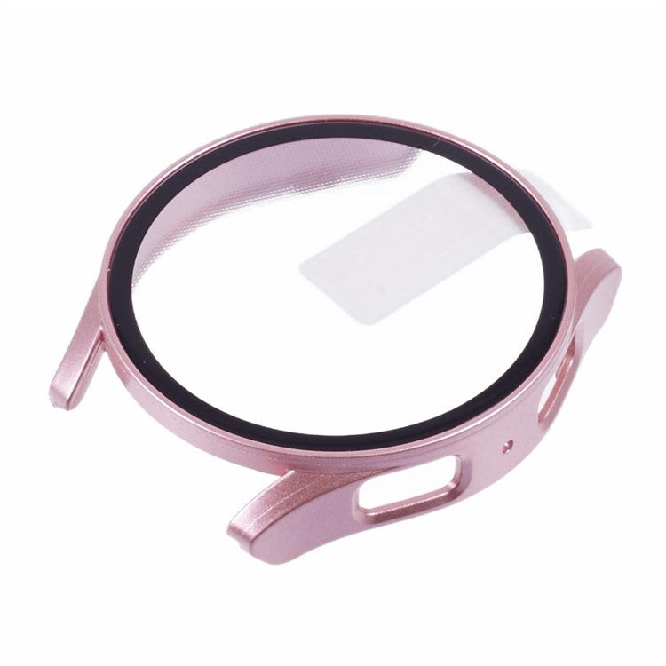 For Samsung Galaxy Watch7 40mm Watch Case Hard PC Cover with Tempered Glass Screen Film - Rose Gold