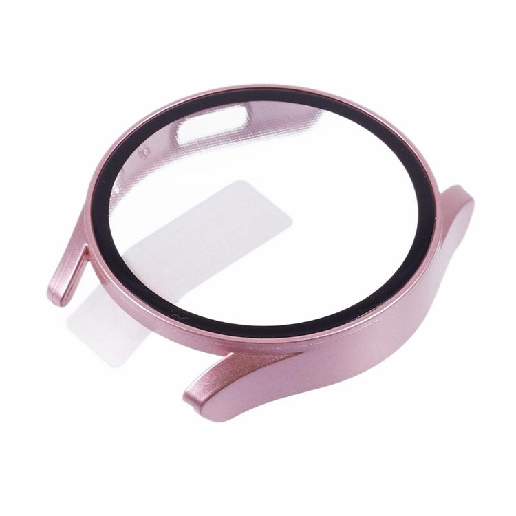 For Samsung Galaxy Watch7 40mm Watch Case Hard PC Cover with Tempered Glass Screen Film - Rose Gold