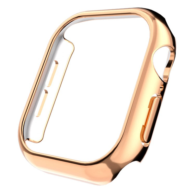 For Apple Watch Series 10 46mm Case Electroplated Hollow Hard PC Watch Protective Cover - Rose Gold