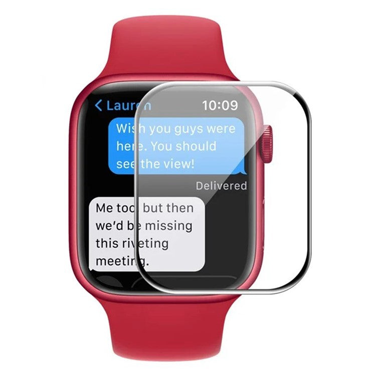 WANLONFENG Screen Protector For Apple Watch Series 9 / 8 / 7 41mm 3D Curved Edge PMMA Soft Film