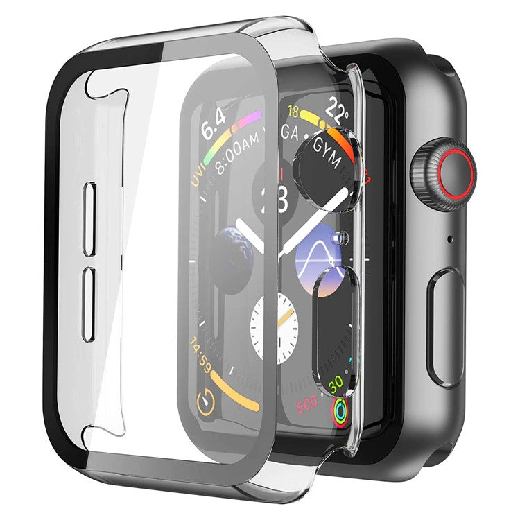 For Apple Watch Series 9 / 8 / 7 41mm Hard PC Case with Touch Sensitive Tempered Glass Screen Protector - Transparent