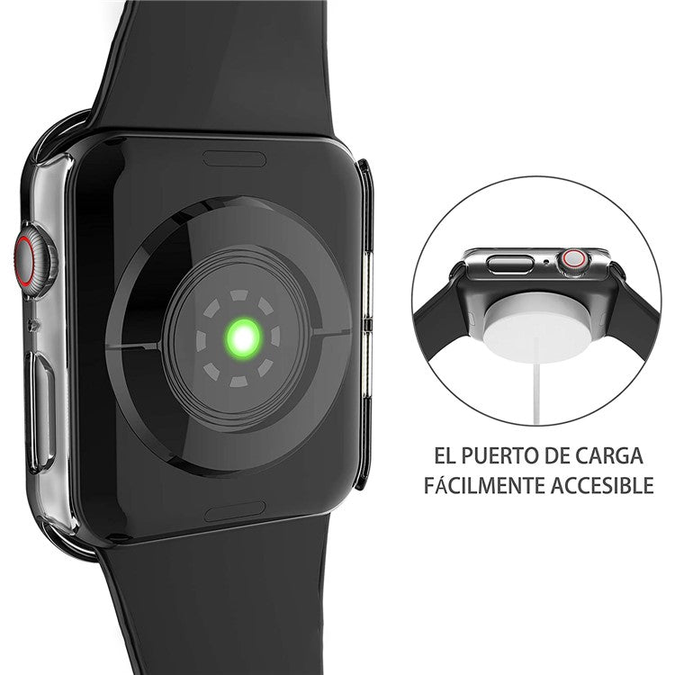For Apple Watch Series 9 / 8 / 7 41mm Hard PC Case with Touch Sensitive Tempered Glass Screen Protector - Transparent