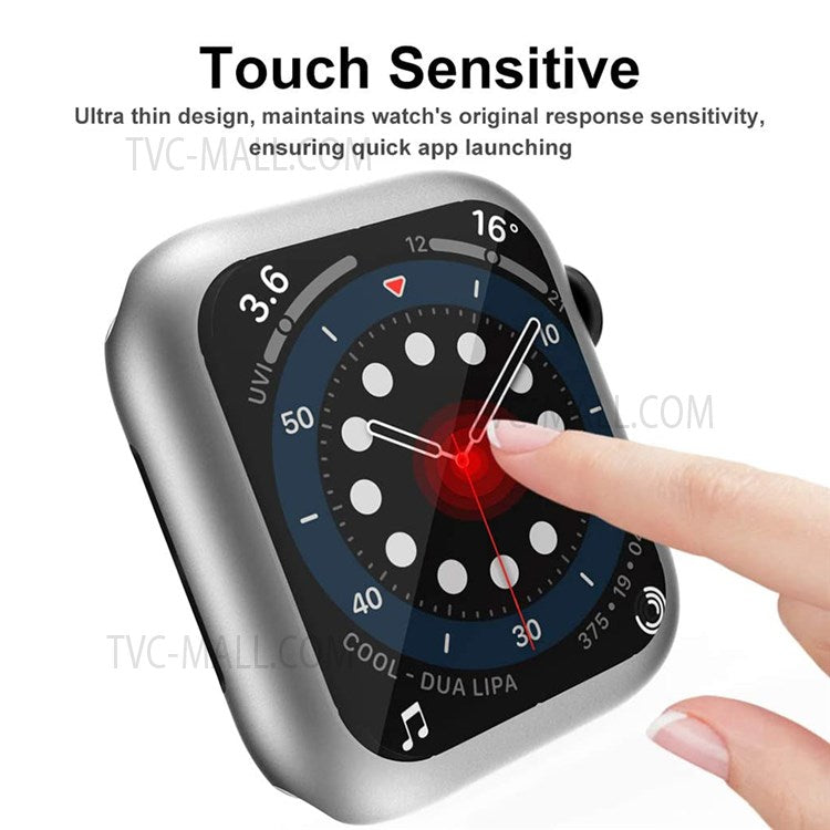 Electroplated TPU Case Touch Sensitive Screen Protector Cover for Apple Watch Series 9 / 8 / 7 45mm - Silver