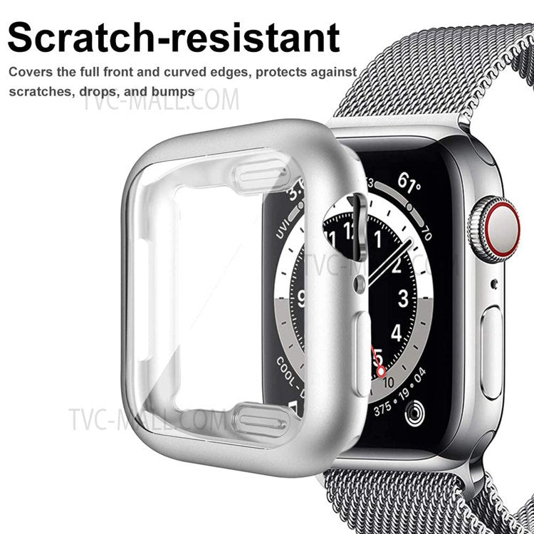 Electroplated TPU Case Touch Sensitive Screen Protector Cover for Apple Watch Series 9 / 8 / 7 45mm - Silver