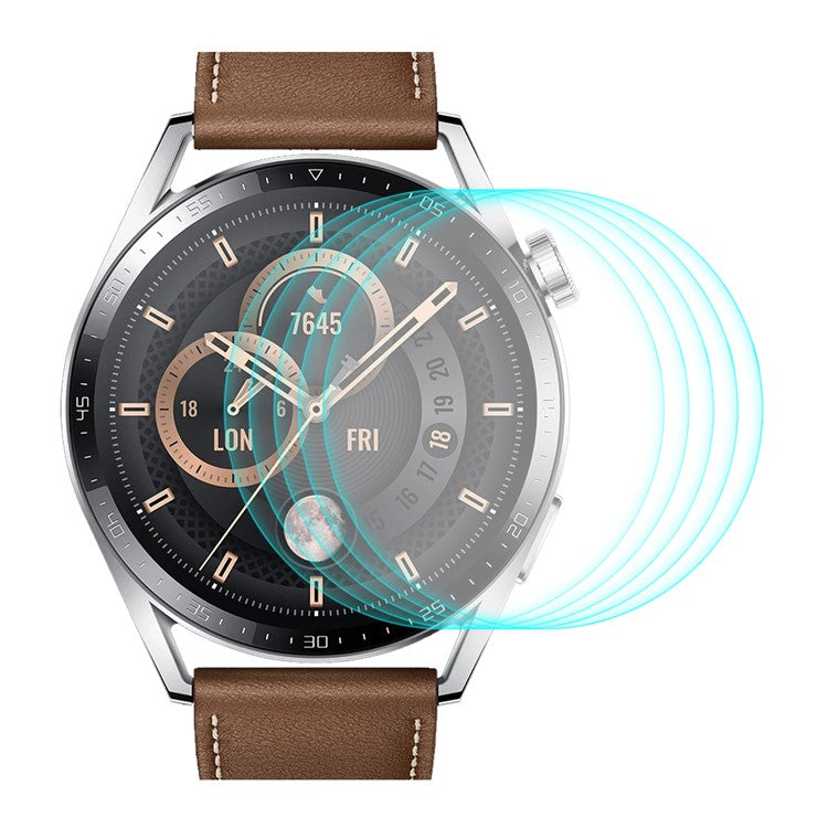 ENKAY HAT PRINCE 5Pcs/Pack 2.5D Arc Edges 9 Hardness HD Sensitive Touch 0.2mm Tempered Glass Screen Protector for Huawei Watch GT 3 46mm