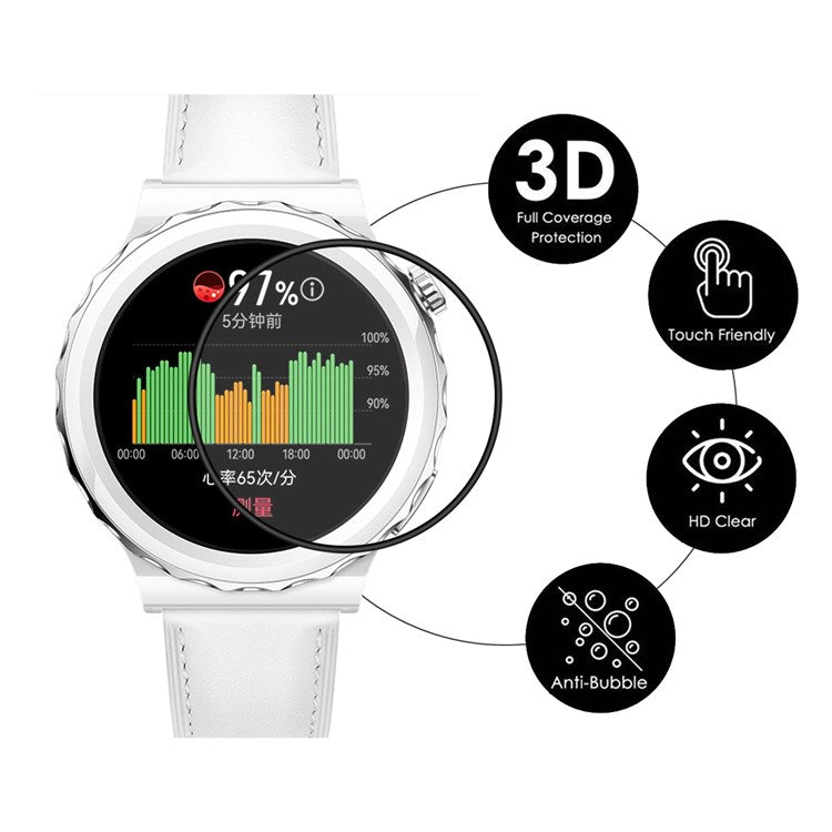 ENKAY HAT PRINCE 2Pcs/Set For Huawei Watch GT 3 Pro 43mm Sensitive Touch HD Soft PC Edge Screen Protector, PMMA 3D Curved Full Cover Screen Film