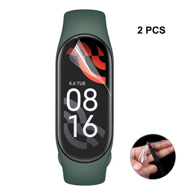 2Pcs / Set HAT PRINCE for Xiaomi Mi Band 7 Anti-explosion Anti-scratch Full Coverage Full Glue Soft TPU Screen Protective Film