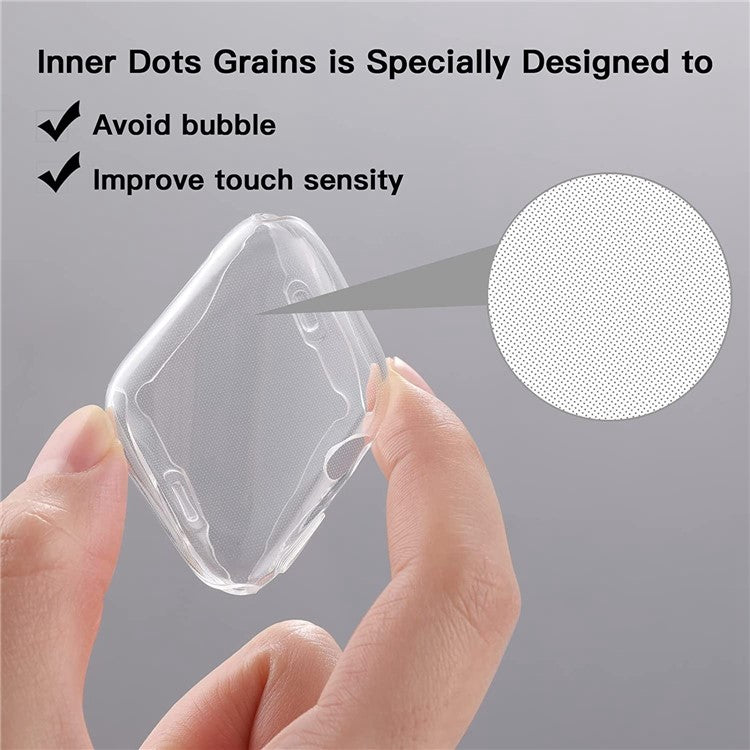 For Apple Watch Series 9 / 8 / 7 45mm Protective Watch Case Transparent HD Sensitive Touch TPU Anti-scratch Watch Screen Protector