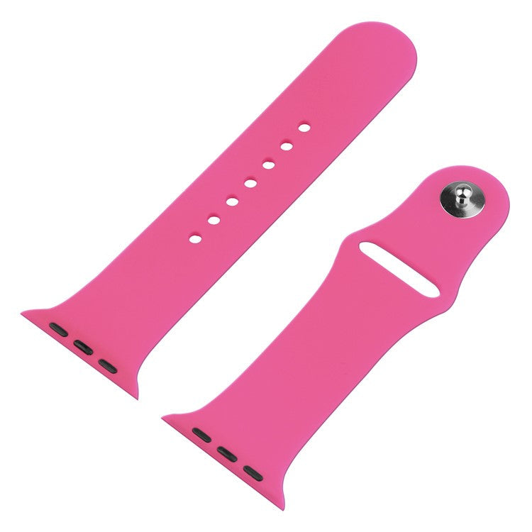 For Apple Watch Ultra 49mm Silicone Watch Band Wrist Strap + Anti-drop PC Watch Case with Tempered Glass Screen Protector - Rose