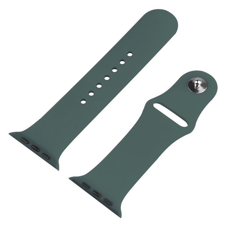 For Apple Watch SE (2022) 44mm / SE 44mm / 6 / 5 / 4 44mm Silicone Watch Strap + Full Cover Hard PC Watch Case with Tempered Glass Screen Protector - Midnight Green