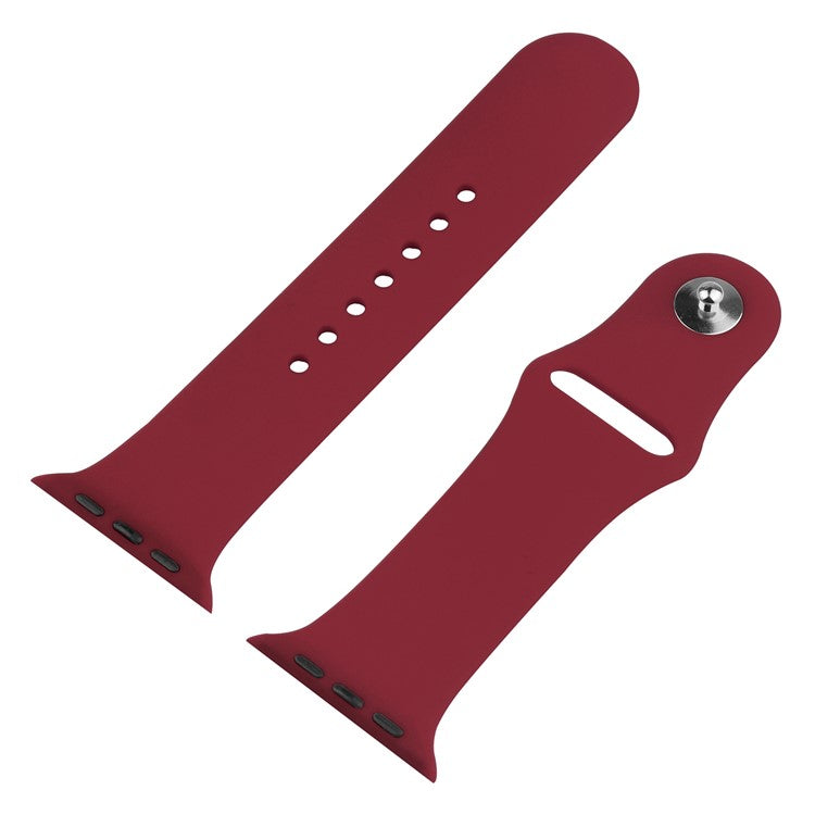 For Apple Watch SE (2022) 40mm / SE 40mm / 6 / 5 / 4 40mm Silicone Watch Strap + PC Watch Case with Tempered Glass Screen Protector Shockproof Protective Cover - Wine Red