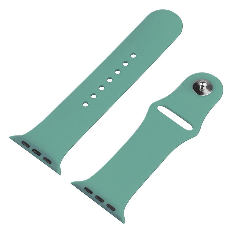 For Apple Watch SE (2022) 40mm / SE 40mm / 6 / 5 / 4 40mm Silicone Watch Strap + PC Watch Case with Tempered Glass Screen Protector Shockproof Protective Cover - Green