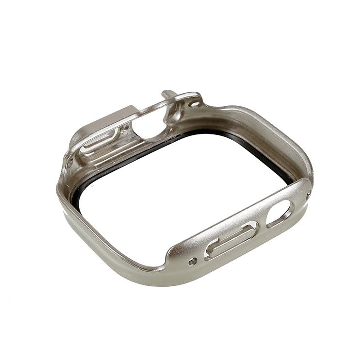 For Apple Watch Ultra 2 49mm / Ultra 49mm Hard PC Watch Case Tempered Glass Screen Protector Drop-proof Shell with Button Cover - Silver