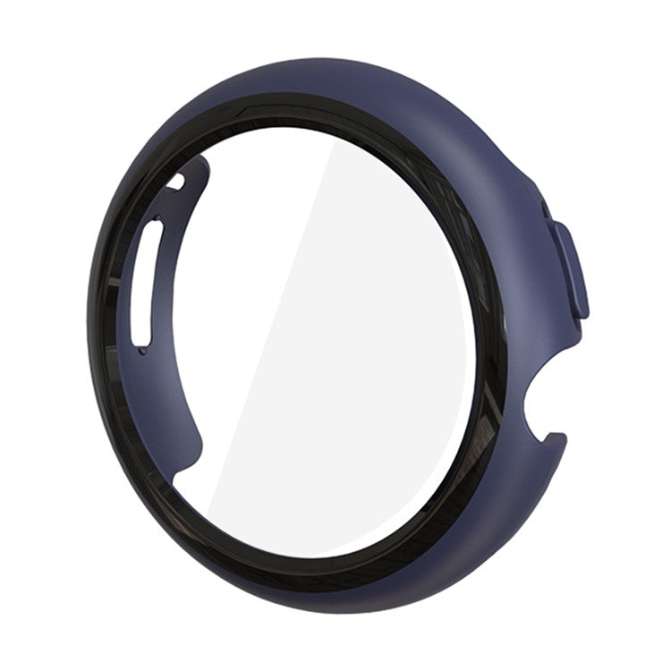 For Google Pixel Watch 2 / Pixel Watch Hard PC Watch Case Tempered Glass Screen Protector Drop-proof Protective Cover - Dark Blue