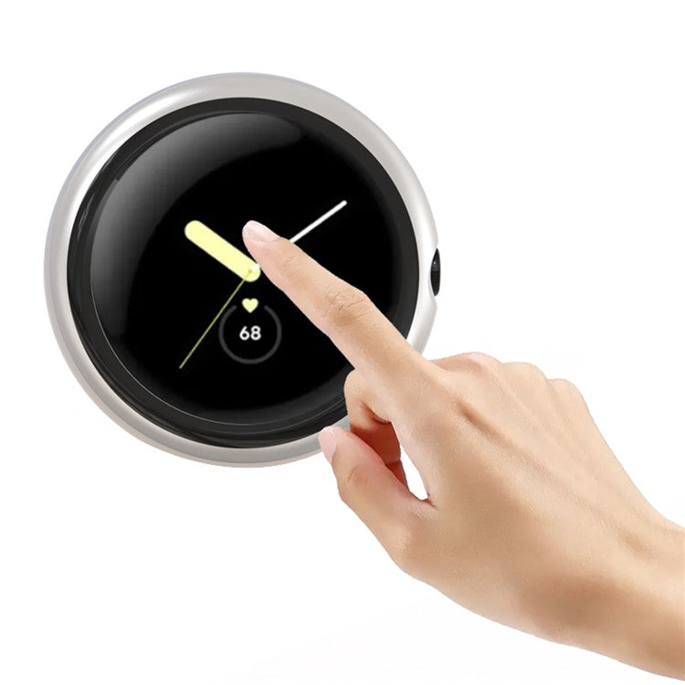 For Google Pixel Watch 2 / Pixel Watch Hard PC Watch Case Tempered Glass Screen Protector Drop-proof Protective Cover - Transparent