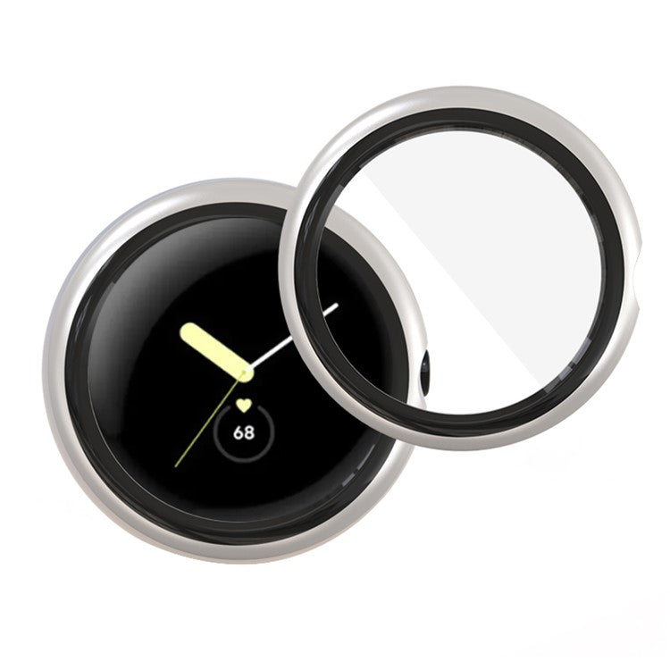 For Google Pixel Watch 2 / Pixel Watch Hard PC Watch Case Tempered Glass Screen Protector Drop-proof Protective Cover - Transparent