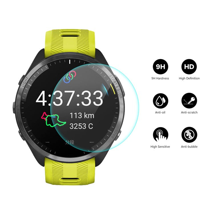 ENKAY HAT PRINCE 2PCS 0.2mm Screen Film for Garmin Forerunner 965 , 9H High Aluminum-silicon Glass Protector