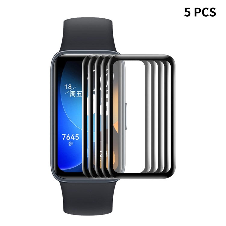 ENKAY HAT PRINCE 5Pcs / Set for Huawei Band 8 / Band 8 NFC / Band 9 / Band 9 NFC Full Screen Film Soft PC Edge+PMMA 3D Curved Watch Screen Protector
