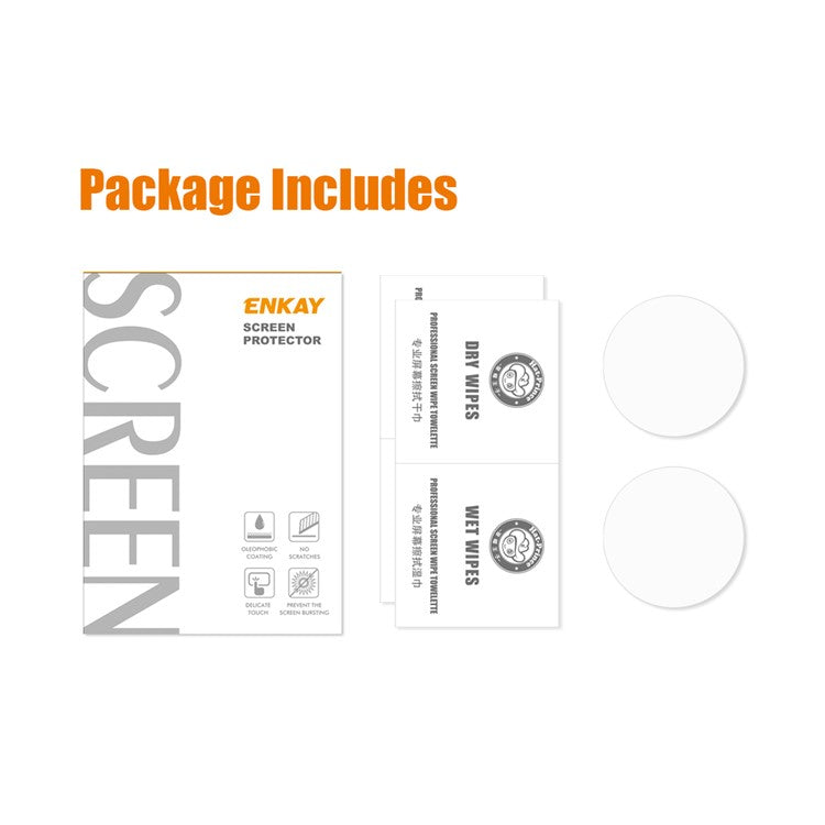 ENKAY HAT PRINCE 2PCS For Garmin Approach S70 42mm Clear Screen Film 0.2mm 9H High Aluminum-silicon Glass Screen Protector