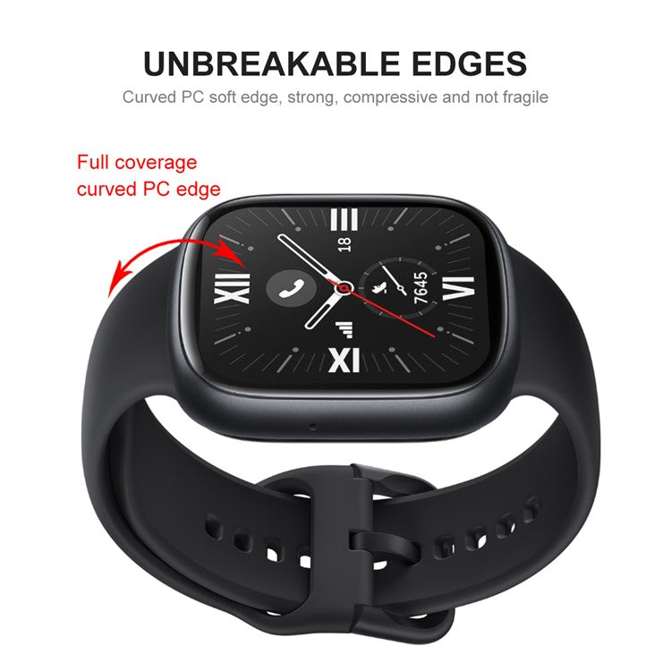 ENKAY HAT PRINCE 2Pcs / Set for Honor Watch 4 Screen Film 3D Curved Soft PC Edge+PMMA Full Cover Screen Protector