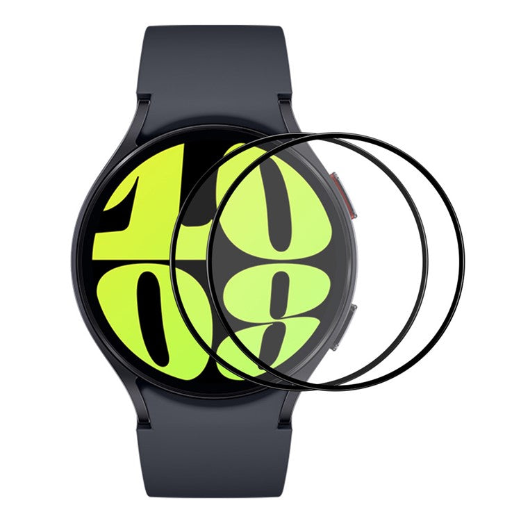 ENKAY HAT PRINCE 2Pcs For Samsung Galaxy Watch7 44mm / Watch6 44mm Full Screen Protector 0.2mm Silk Printing High Aluminum-Silicon Glass Film