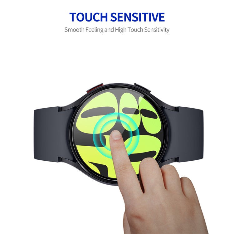 ENKAY HAT PRINCE 2Pcs For Samsung Galaxy Watch7 44mm / Watch6 44mm Full Screen Protector 0.2mm Silk Printing High Aluminum-Silicon Glass Film