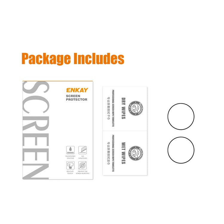 ENKAY HAT PRINCE 2Pcs For Samsung Galaxy Watch7 44mm / Watch6 44mm Full Screen Protector 0.2mm Silk Printing High Aluminum-Silicon Glass Film